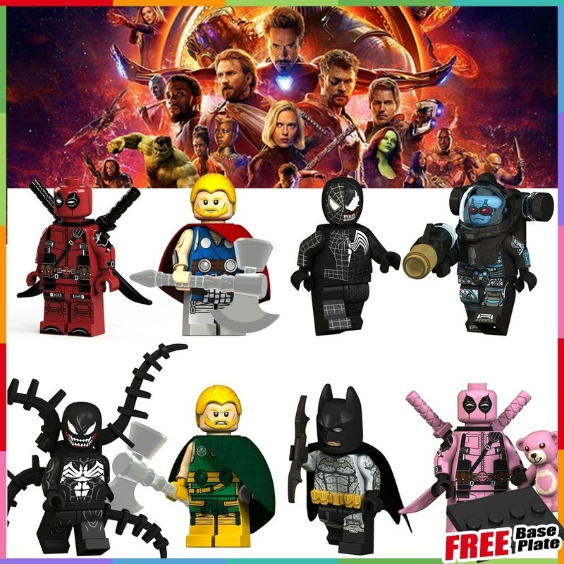 Kt1004 Mainan Action Figure Deadpool Minifigures Venom Thor Pink Untuk Hadiah