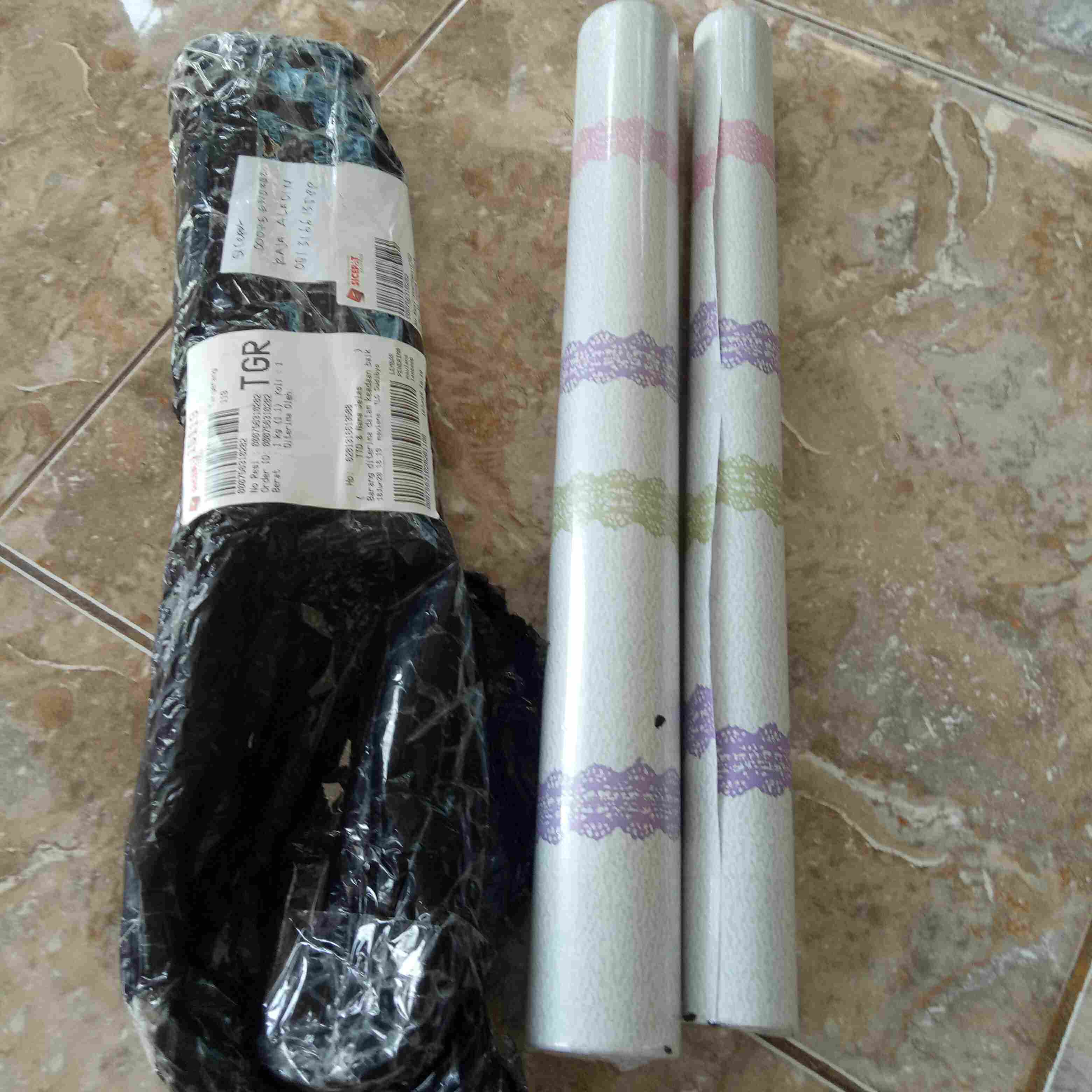 Wps089 Premium Wallpapaer Dinding Wallpaper Dinding Sticker Wallpaper Stiker 45cm X 5m Ungu Kotak