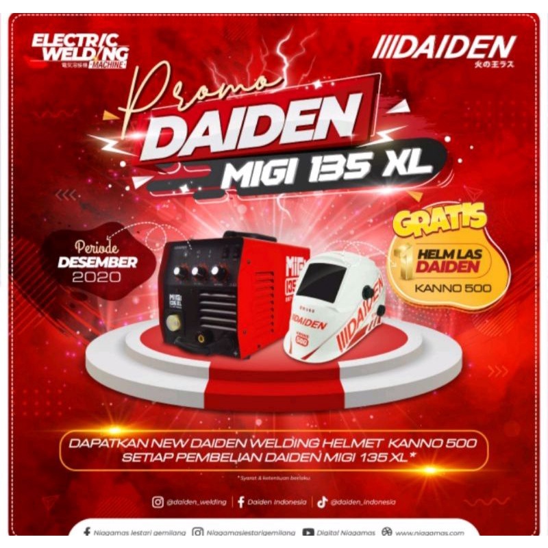 MESIN LAS DAIDEN MIGI 135 XL MESIN LAS CO² DAIDEN MIG 135XL INVERTER DAIDEN