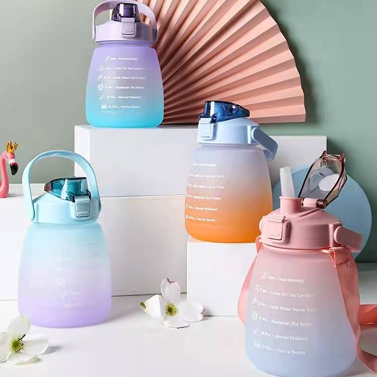 JOS0090 Botol Minum 1.3 Liter Rainbow Motivasi Kapasitas 1300ML