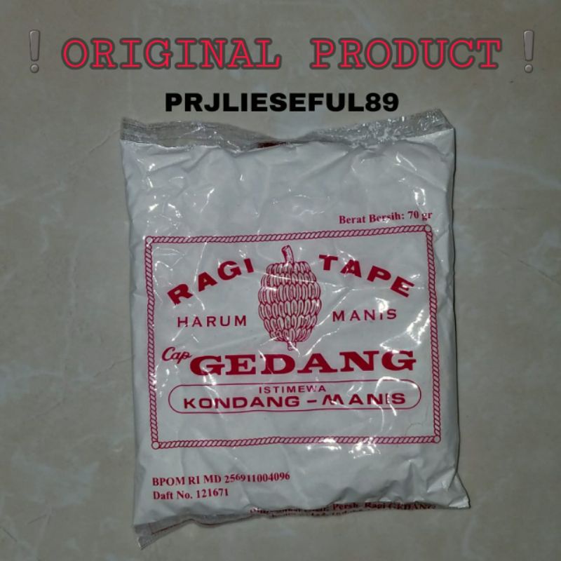 

Ragi Tape Singkong CAP GEDANG Pesanan khusus 1 sachet