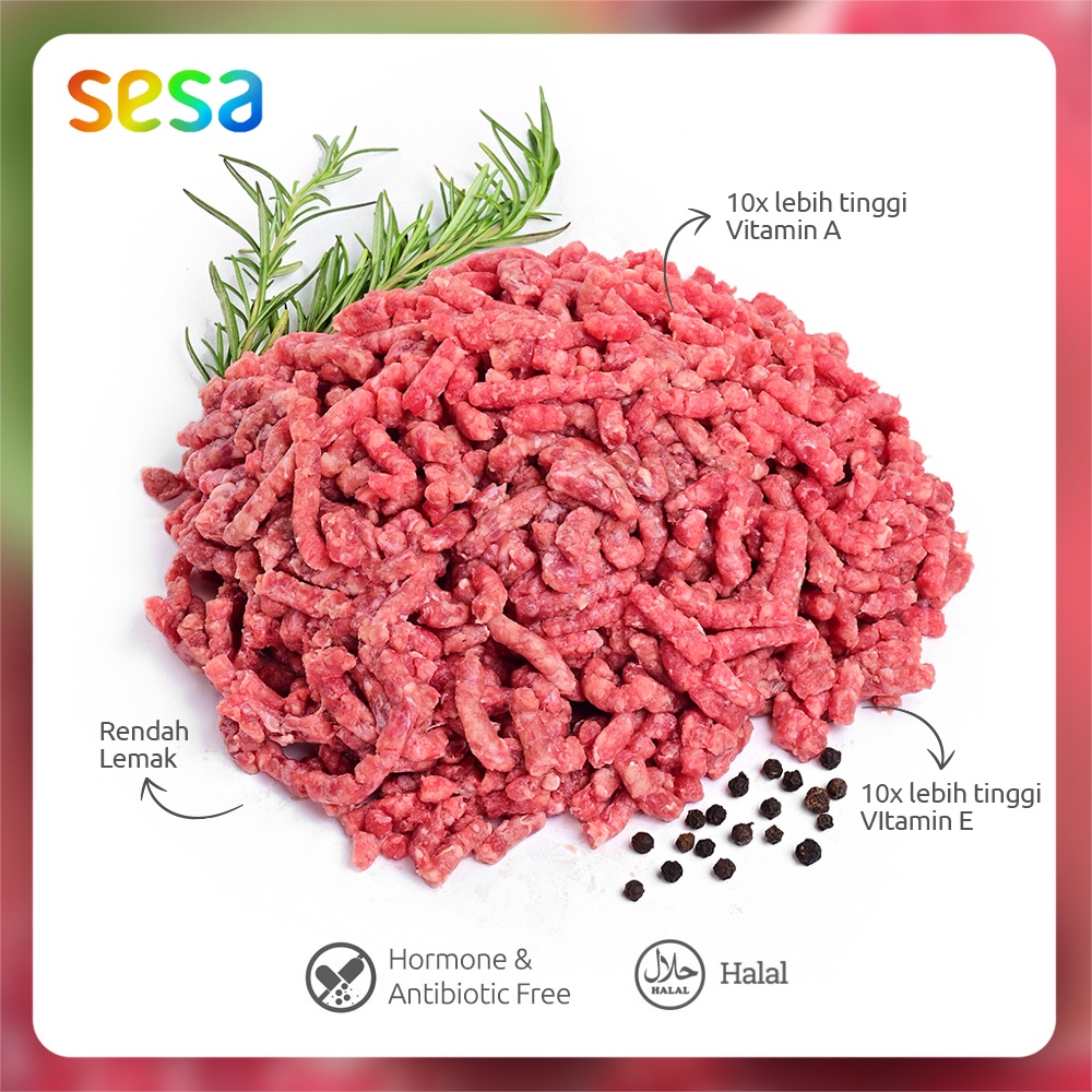 Grass Fed Daging Sapi Cincang/ Giling Beku Halal 500 g