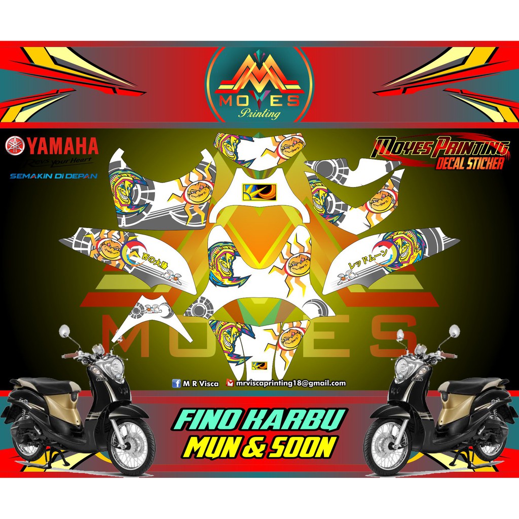 Jual Decal Fino Karbu Decal Motor Fino Karbu Decal Yamaha Fino Karbu 2013 Full Body Indonesia Shopee Indonesia