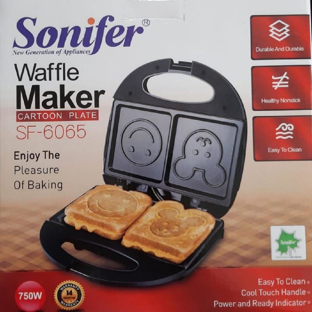 Sonifer SF-6065 Waffle Maker Cartoon Plate Sandwich Maker Elektrik