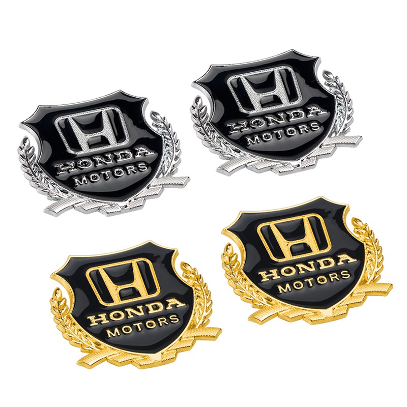 2pcs / Set Stiker Metal Motif Ukiran 3d Untuk Dekorasi Mobil Honda Freed Brio City Civic Crv Hrv Brv