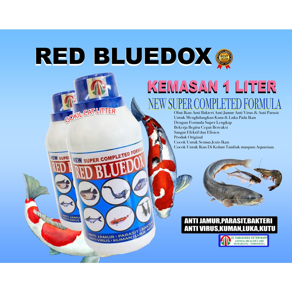 Red Bluedox 1 Liter Obat Ikan Anti Jamur, Parasit, Bakteri