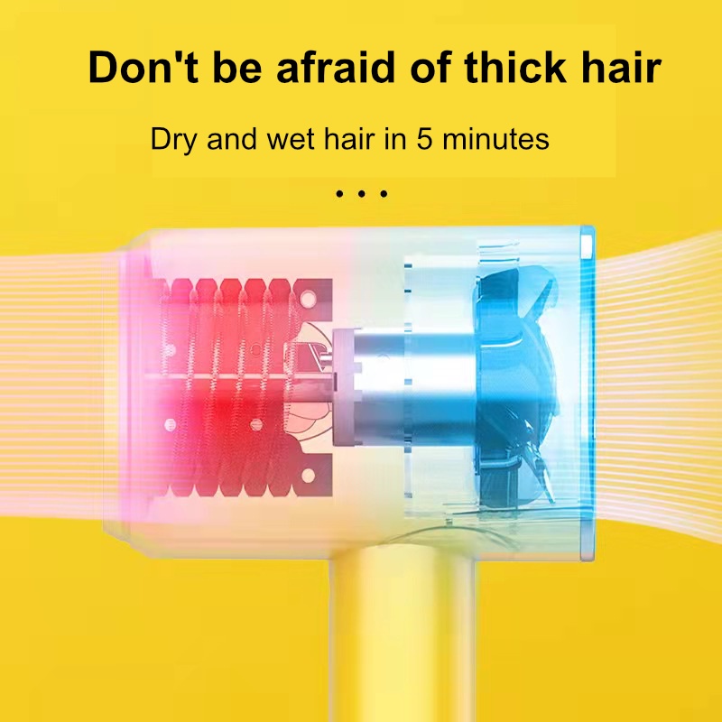 Hair Dryer Portable Bentuk Bebek Warna Kuning Untuk Perawatan Rambut