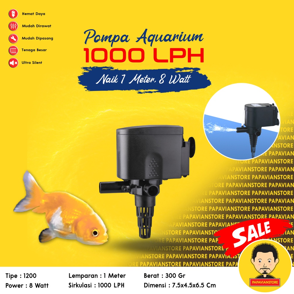 Mesin Pompa Celup Aquarium Aquascape Power Head - Ultra Low Watt Submersible Water Pump Super Silent