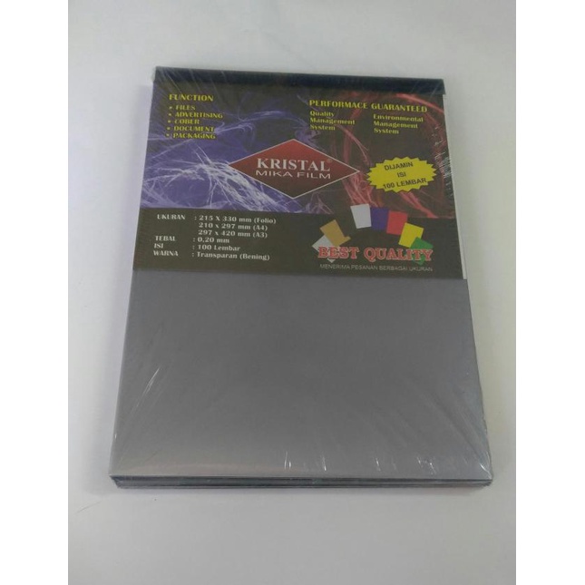 

[[COD]] cover mika jilid 0,20 mm bening isi 100 lembar ukuran folio BOOM SALE Kode 334