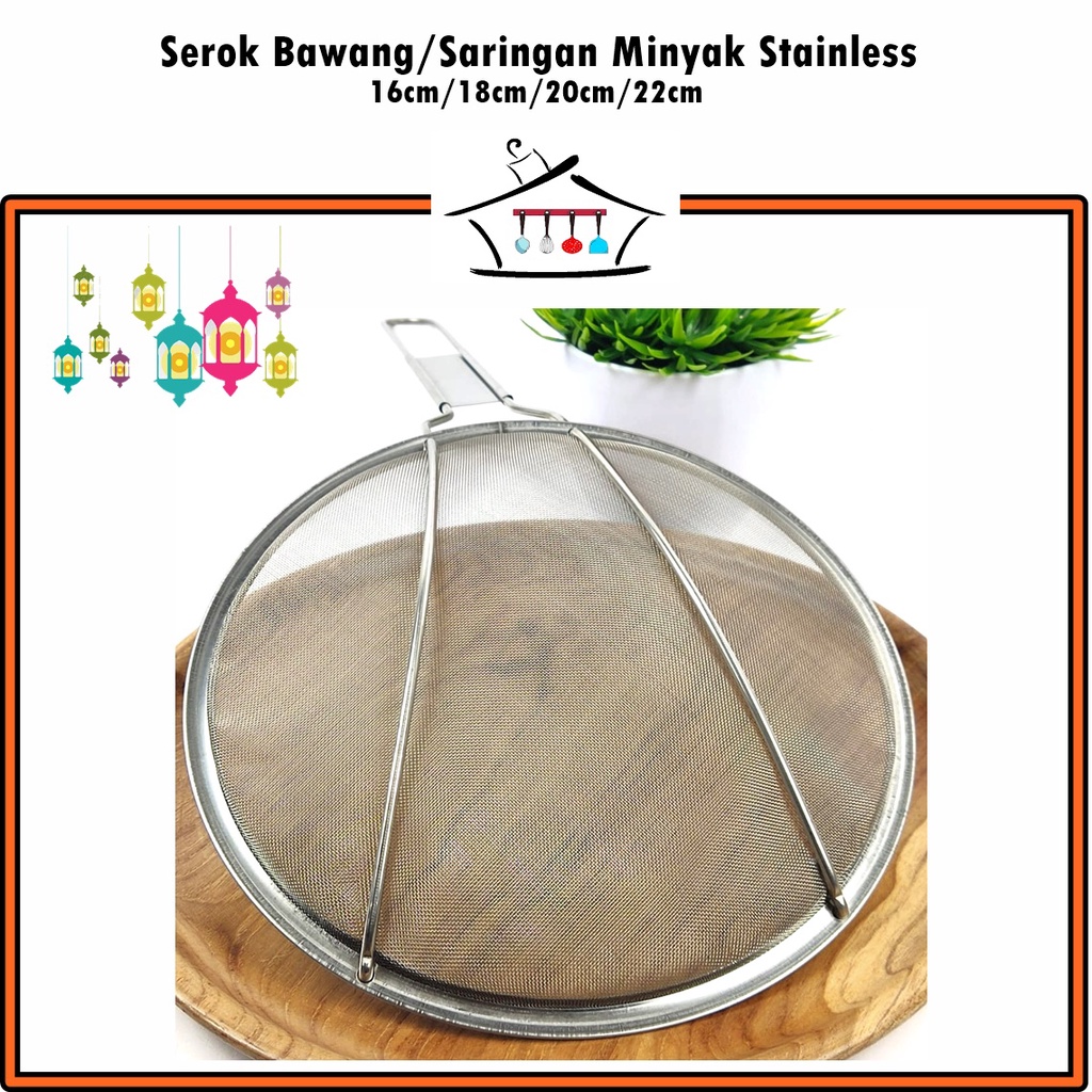 Serok Bawang/Saringan Minyak  Stainless 20cm &amp;22cm