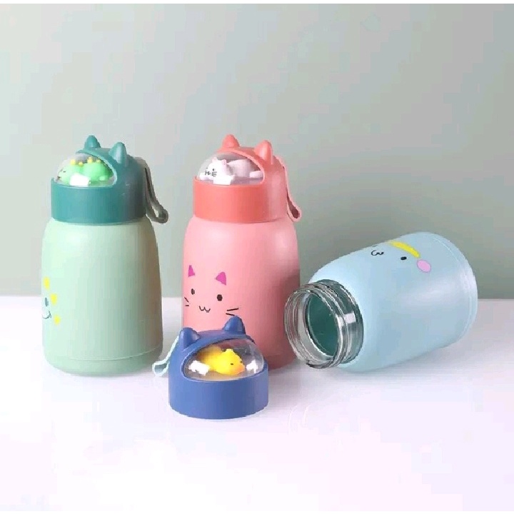 Promo Botol Termos Kaca Anak Motif Boneka 360 Ml Lucu