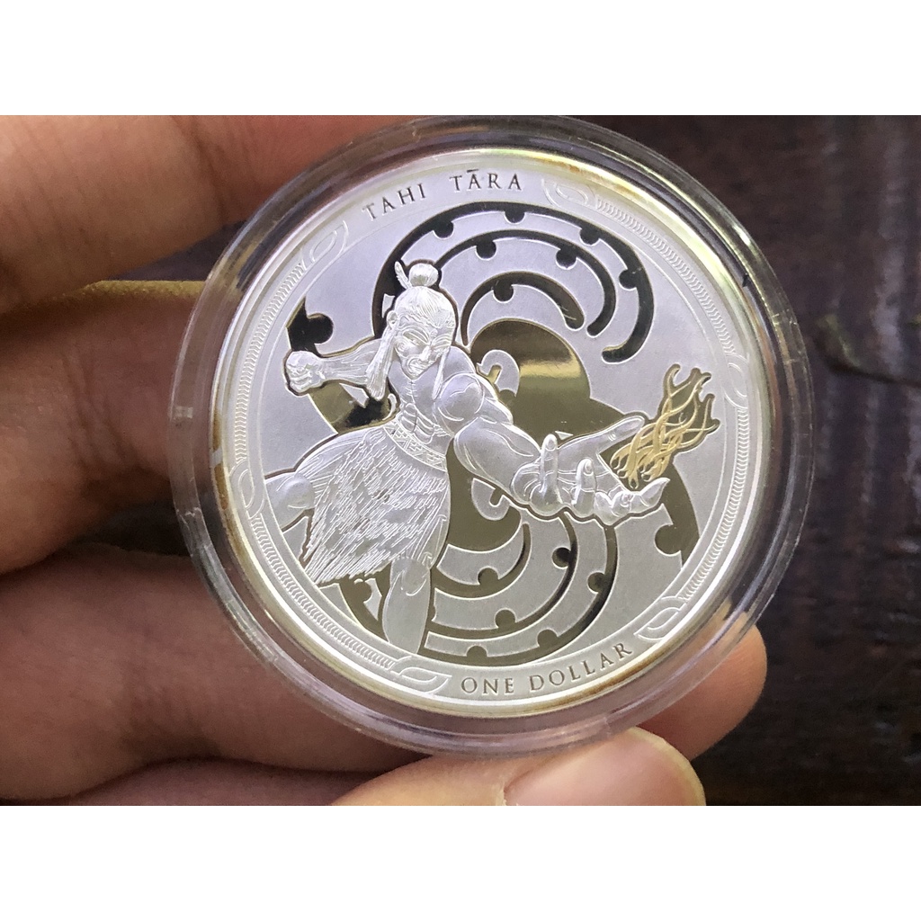 Koin perak silver coin proof tahi tara maui 2019 gold plating