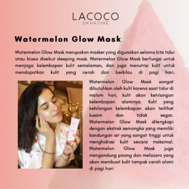 LACOCO WHITENING SERIES (AV MIST, HDE, WATERMELON GLOW MASK, CHARCOAL MASK )