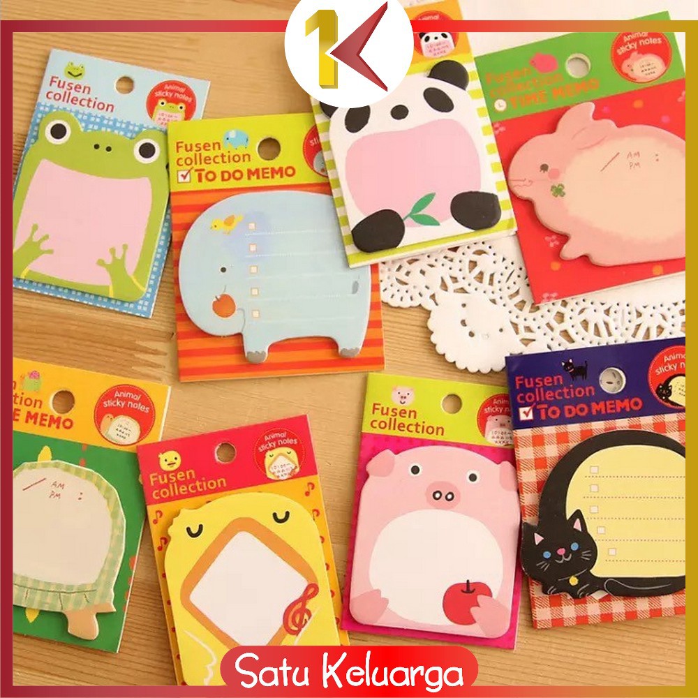 SK-A3 Sticky Notes Motif Binatang Tempelan Kertas Catatan Memo Note Karakter Animal Lucu Unik-5