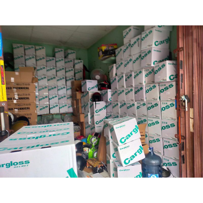 HELM CARGLOSS ORIGINAL + KACA DATAR INJAK