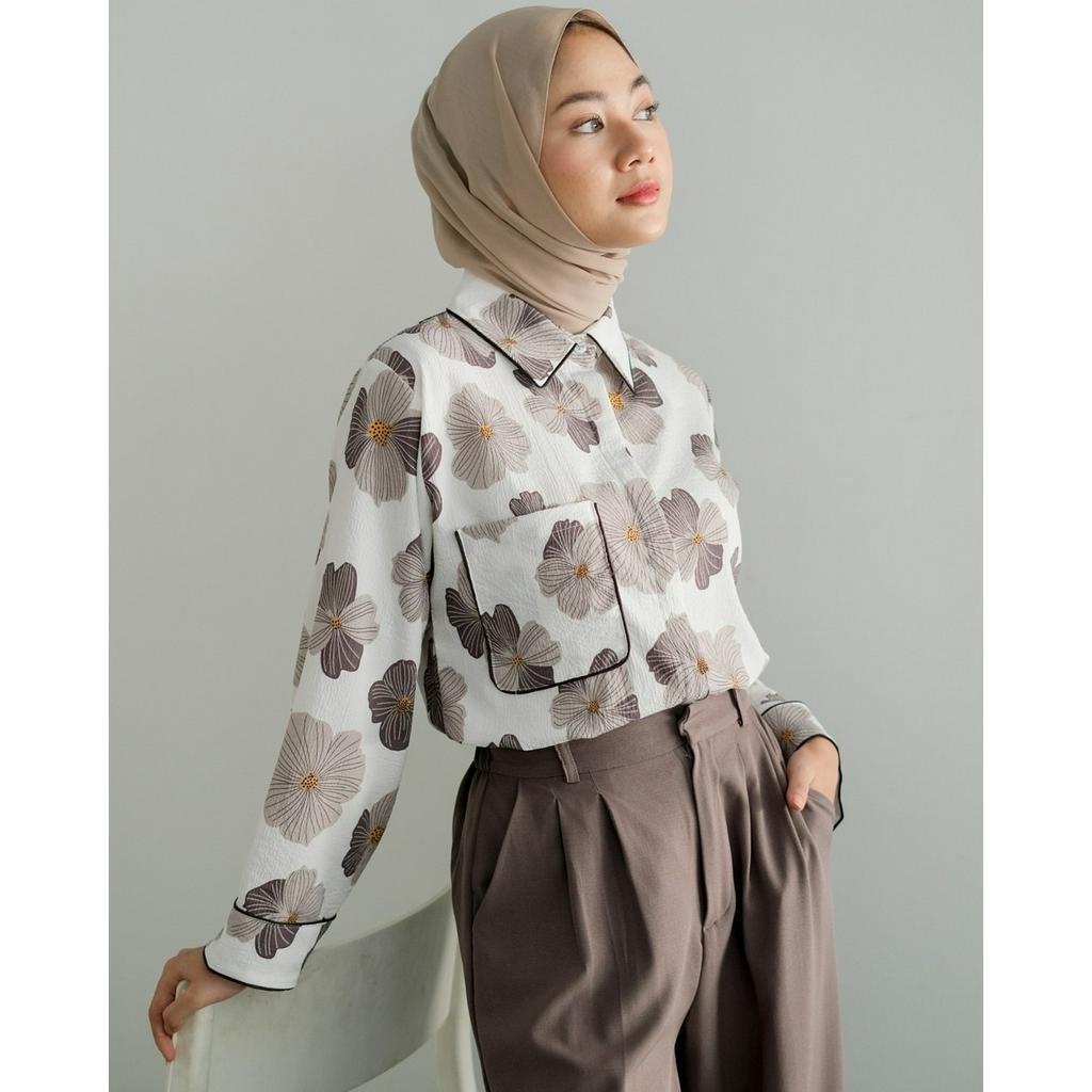 Myrubylicious CHLOROS SHIRT KODE LK2728 | SHIRT | KEMEJA WANITA | KEMEJA LENGAN PANJANG | KEMEJA MOTIF | KEMEJA BUNGA