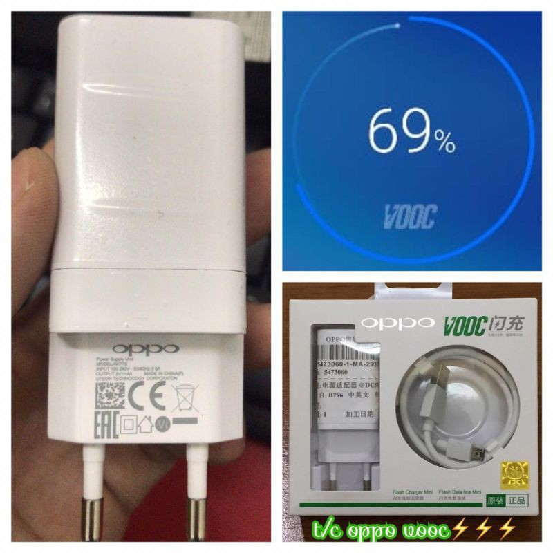 CHARGER OPPO VOOC FAST CHARGING ORIGINAL 100% 4A F3 Plus / F9  Type - C