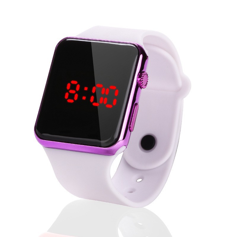 ❤Ready❤ Jam Tangan LED Mewah Anti Air Untuk Pelajar/Hadiah-White purple