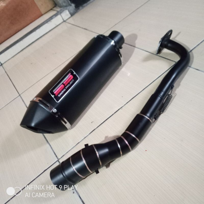Knalpot original SS CRz black dof fullsystem for aerox nmax pcx lexi vario