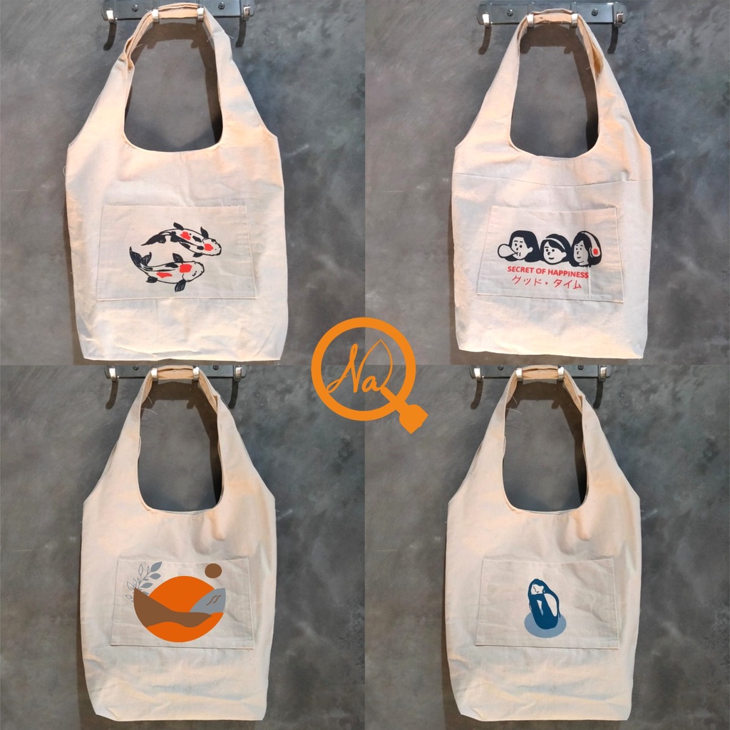 Totebag Vintage Tas tote Big Bahan Kanvas Tebal Tote Bag Kanvas