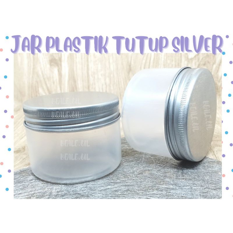 Jar Plastik 140 gr Tutup Alumunium Silver - Pot Pomade Pot Plastik Wadah Lipbalm Botol Kosong DIY