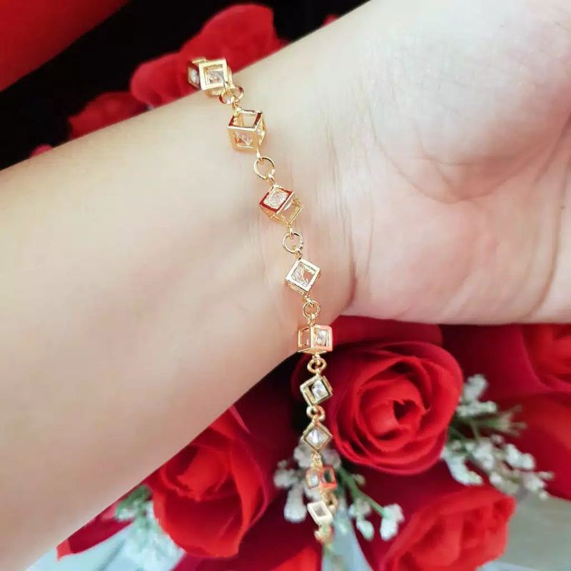 gelang rantai dadu Xuping gold silver