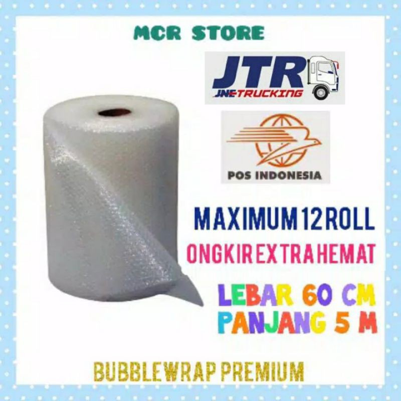 

Bubble Wrap Premium Roll Lebar 60 cm Panjang 5 meter gulungan buble wrap ongkir extra hemat murah
