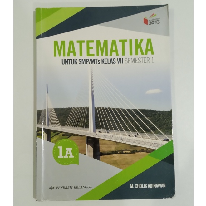 Buku Cetak Bekas Matematika 1A SMP Kelas 7 Erlangga