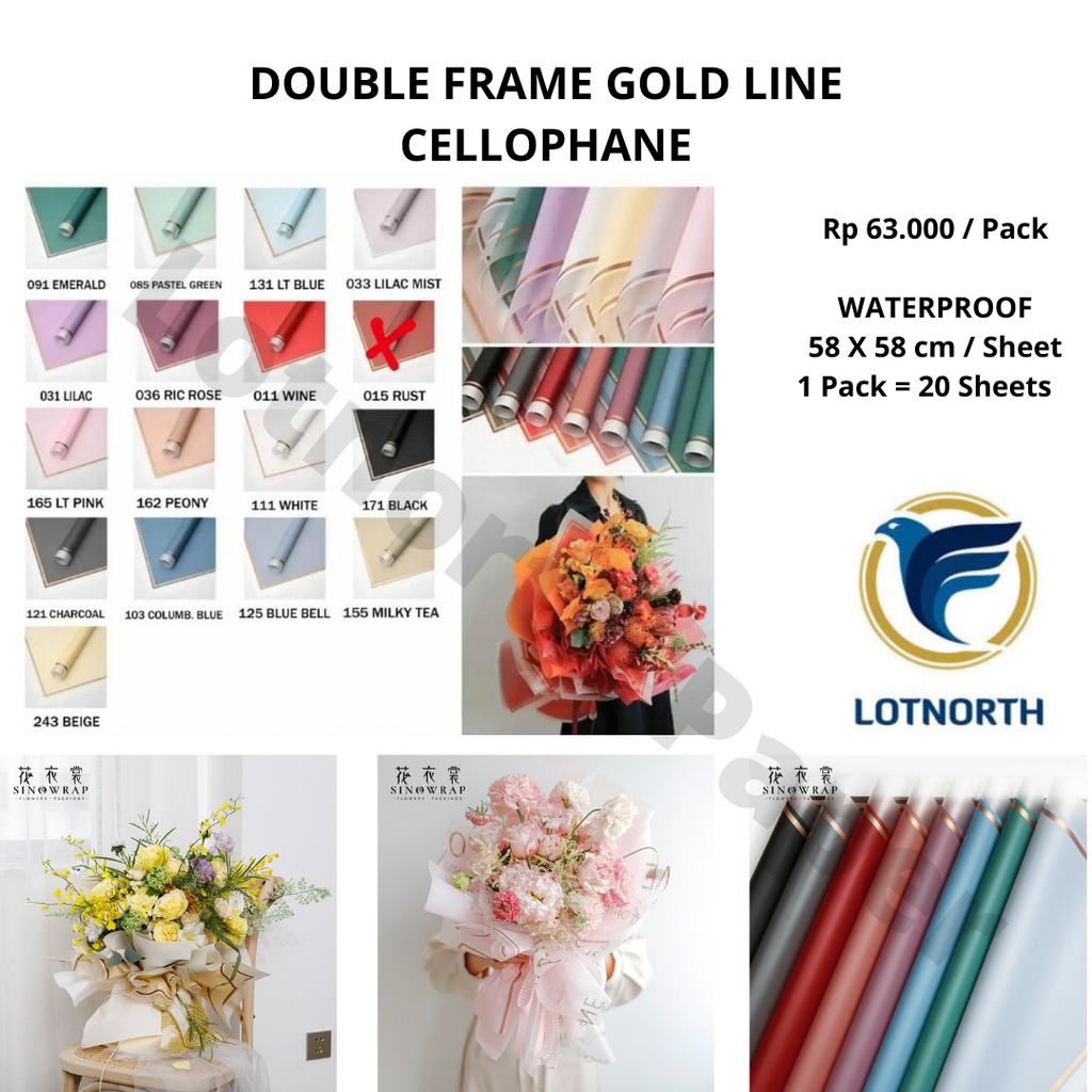 

DOUBLE FRAME GOLD LINE TRANSPARENT CELLOPHANE BEST QUALITY CELLOPHANE