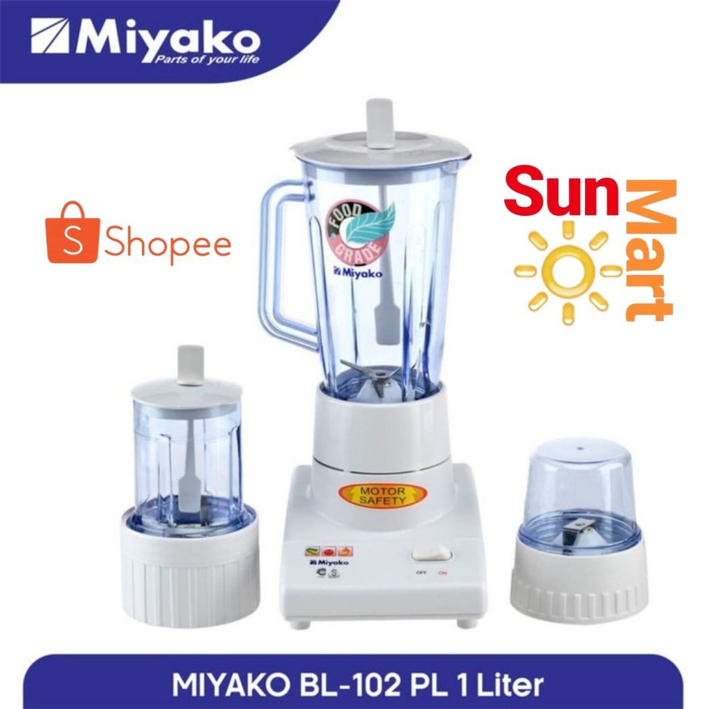 Blender Murah / Blender Serbaguna / Blender Miyako 3 In 1 BL- 102 PL 102PL- Putih