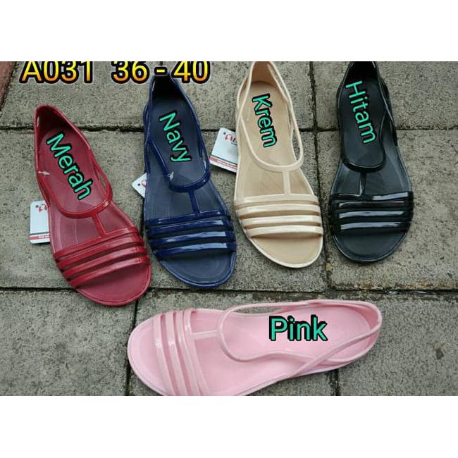 c9om a031pls sandal wanita flat karet jelly luofu sendal wanita murah jdj2