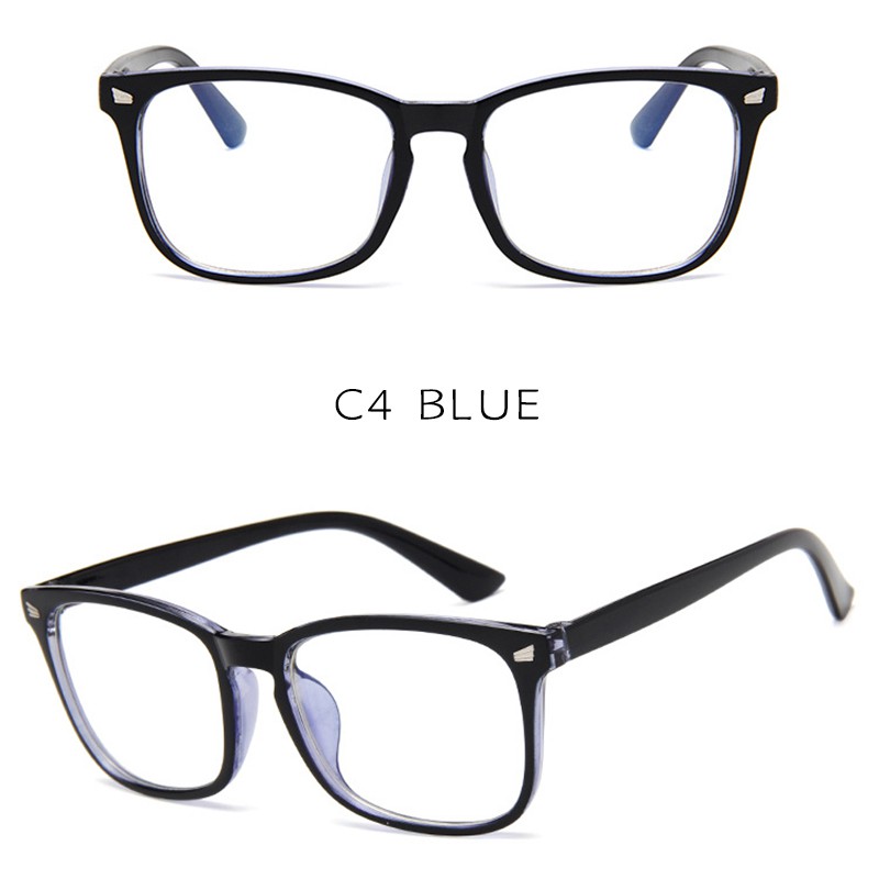 (YUZHU) Bayar di Tempat Korean Design Retro Square Kacamata Wanita/Pria Lensa Replaceable Eyeglasses