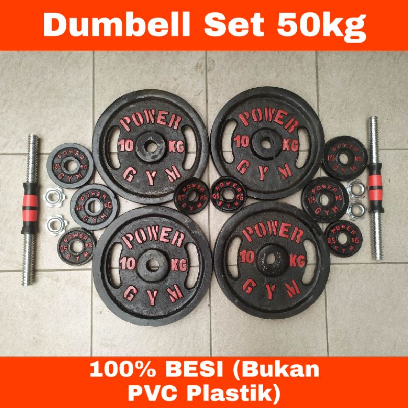 Dumbell Set 50kg FULL BESI ASLI (Kargo)