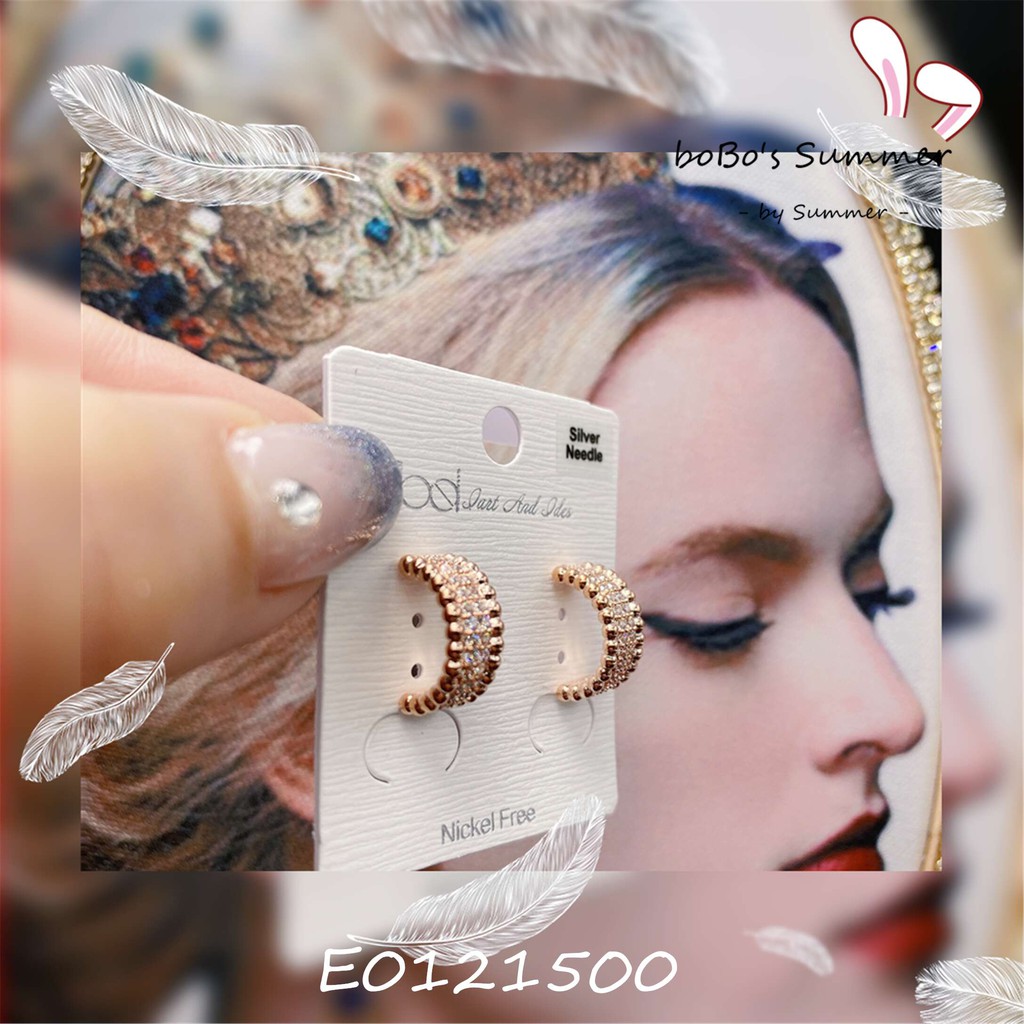 Anting Tusuk Rose Gold Permata Pin Silver 925 Aksesoris Pesta Premium Korea