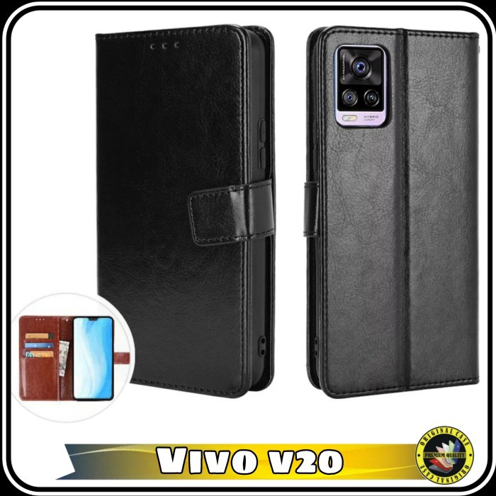 Flipcase Vivo V20 V 20 Soft Case Dompet kulit Premium Wallet