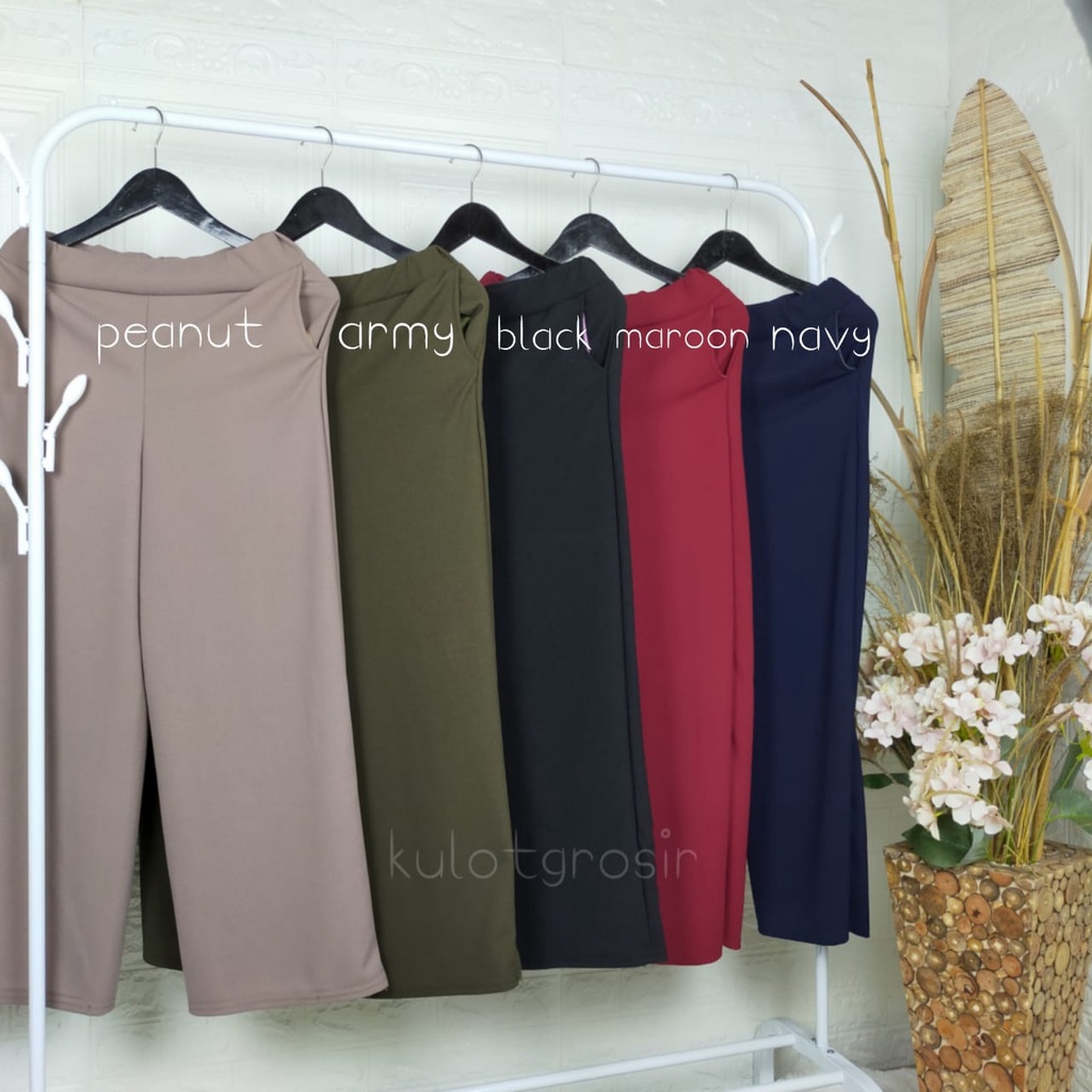 Celana Kulot Basic Premium/Kulot Bahan Moist Model Highwaist