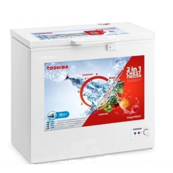 CHEST FREEZER BOX TOSHIBA CR 180I & FRIDGE 2 IN 1 180 Liter