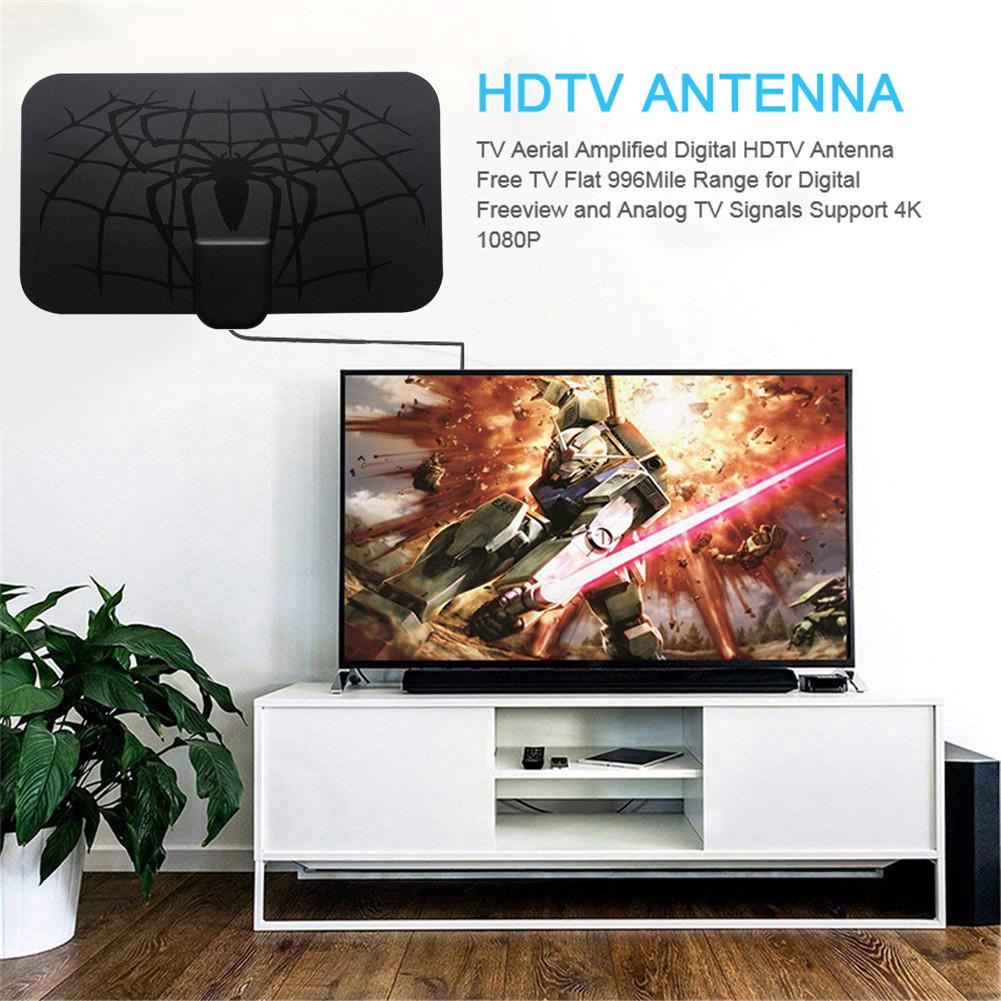 Taffware D139-Ver.2 BLACK SPIDER ORIGINAL Antena TV Digital indoor Penguat Sinyal Antena TV Amplifier Signal Booster indor Taffware HD TFL-D15 Warna Hitam TV Digital HDTV TV Tabung LCD LED ANDROID SMART TV kompatible compatible semua jenis TV