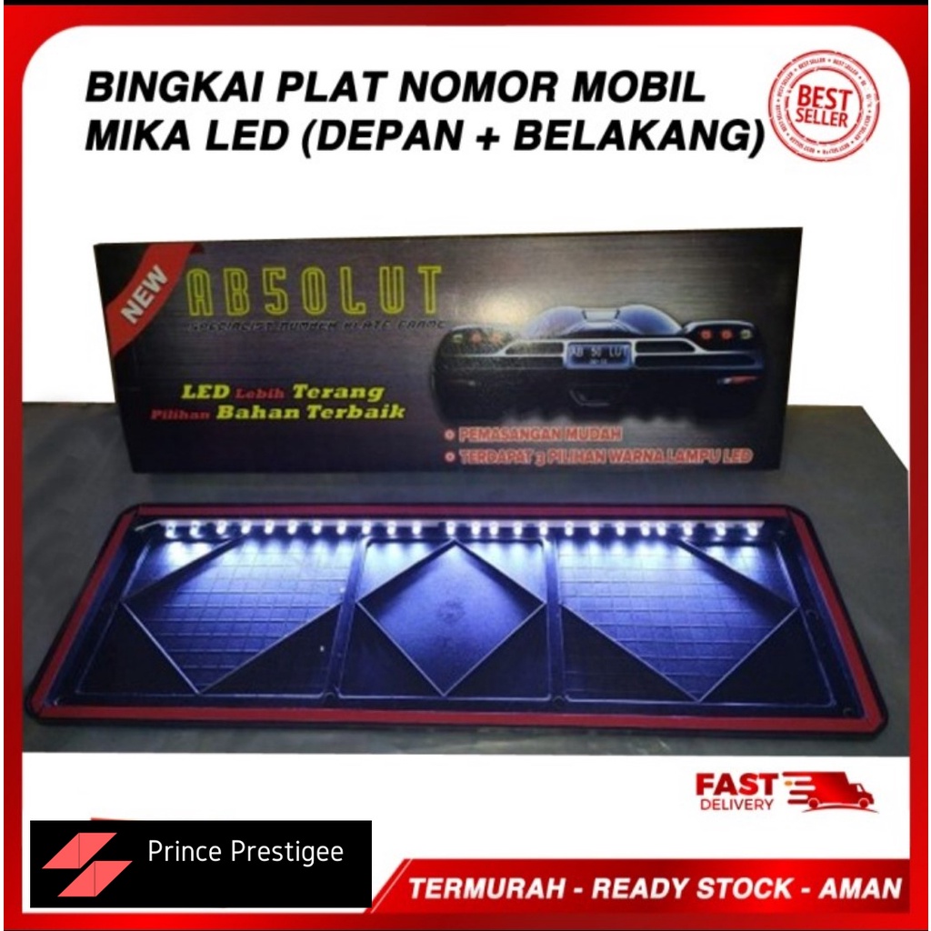 Plat Nomor Mobil LAMPU LED / Plat Mobil Premium / Plat Mobil Acrylic