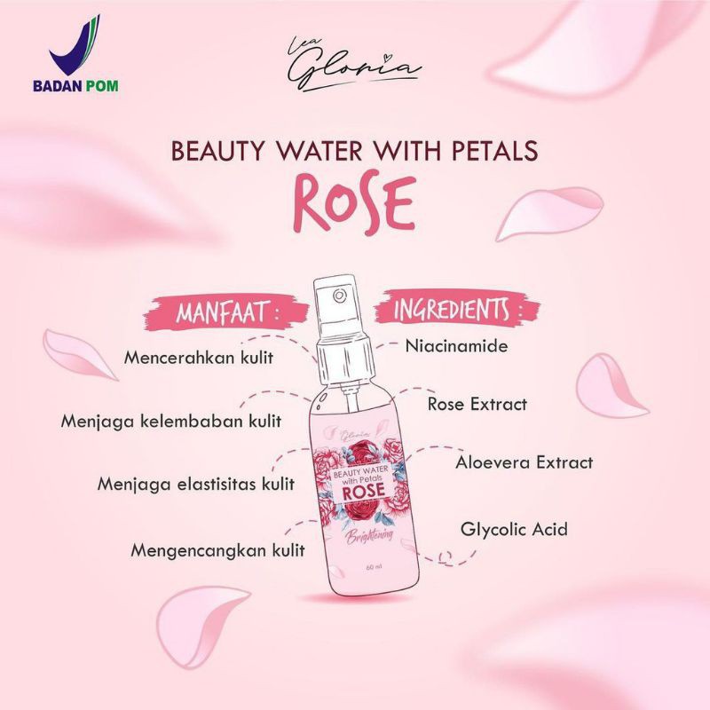 ✿ELYSABETHME✿ LEA GLORIA rose water air mawar campuran masker penyegar tonic toner