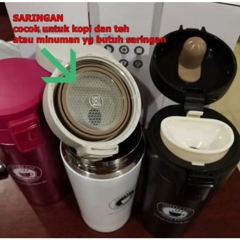 THERMOS COFFEE/TERMOS KOPI/THERMOS COFFEE KOPI AND TEA CUP TERMOS MUG STAINLESS ANTI KARAT TAHAN PANAS/TERMOS AIR PANAS