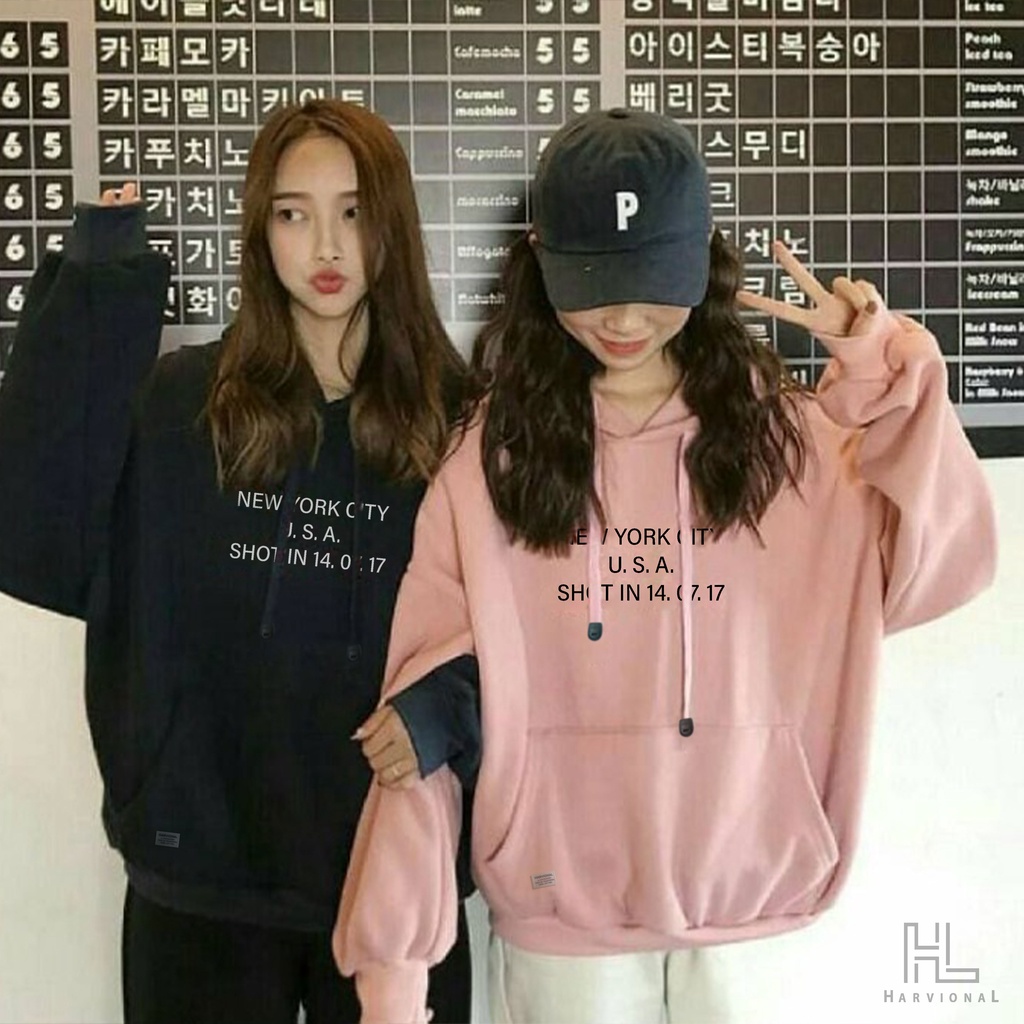 Parisdivarious Sweater Hoodie Jemper NY USA 14.07 Bahan Fleece Size S - XXL (Pria &amp; Wanita)