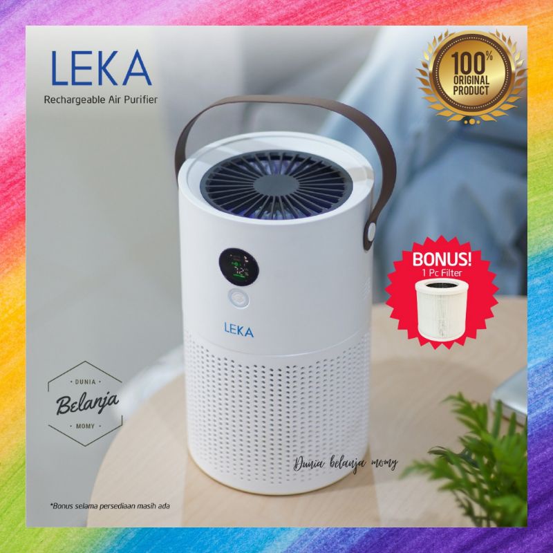 Pembersih Udara Leka Air Purifier Portable Rechargeable Low Watt
