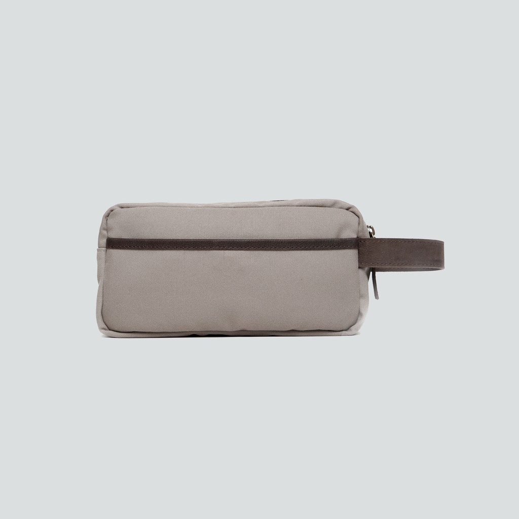 Tas Tangan Handbag EASTMOVIN Rakia Pouch Cowok Grey Bahan Kanvas TEBAL &amp; Kulit ASLI