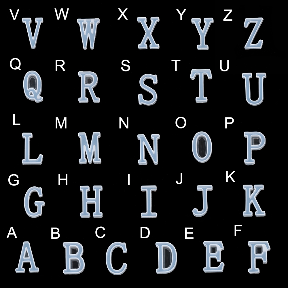 SUYOU A-Z Pendant Key Chain Alphabet Crystal English Letters Resin Mold