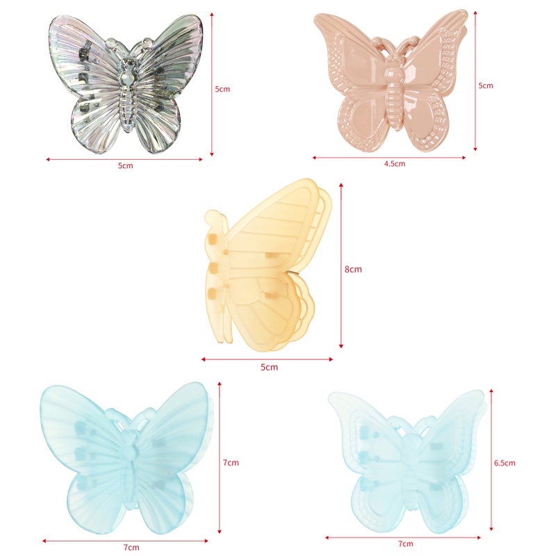 Jepit Rambut Model Butterfly Warna Solid Untuk Wanita