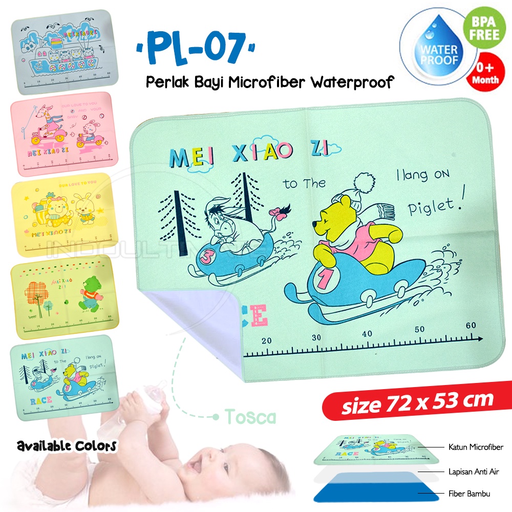 PL-07 (72 cm x 53 cm)  Perlak Bayi Karet Microfiber Waterproof Alas Ompol Bayi Perlak Karet Jumbo Perlak Ompol Bayi Perlak Mandi bayi Alas Tidur Bayi Alas Mandi Bayi Perlak Tidur Bayi