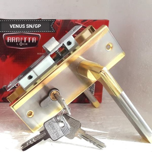 Kunci pintu kecil plat tebal ARNETTA venus silver gold