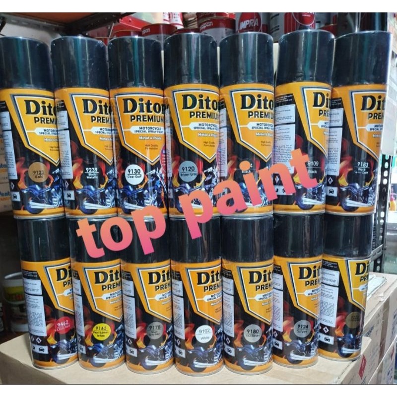 Cat Semprot Diton Premium 400cc Pilok Pylox Pilok Tahan Bensin Buat Motor Mobil Otomotif Bukan Samurai Paint Banyak Varian Warna Putih Hitam Merah Kuning Hijau Violet Orange Biru Pink Clear Epoxy Doff Matt Metalik Metallic Candy Candytone