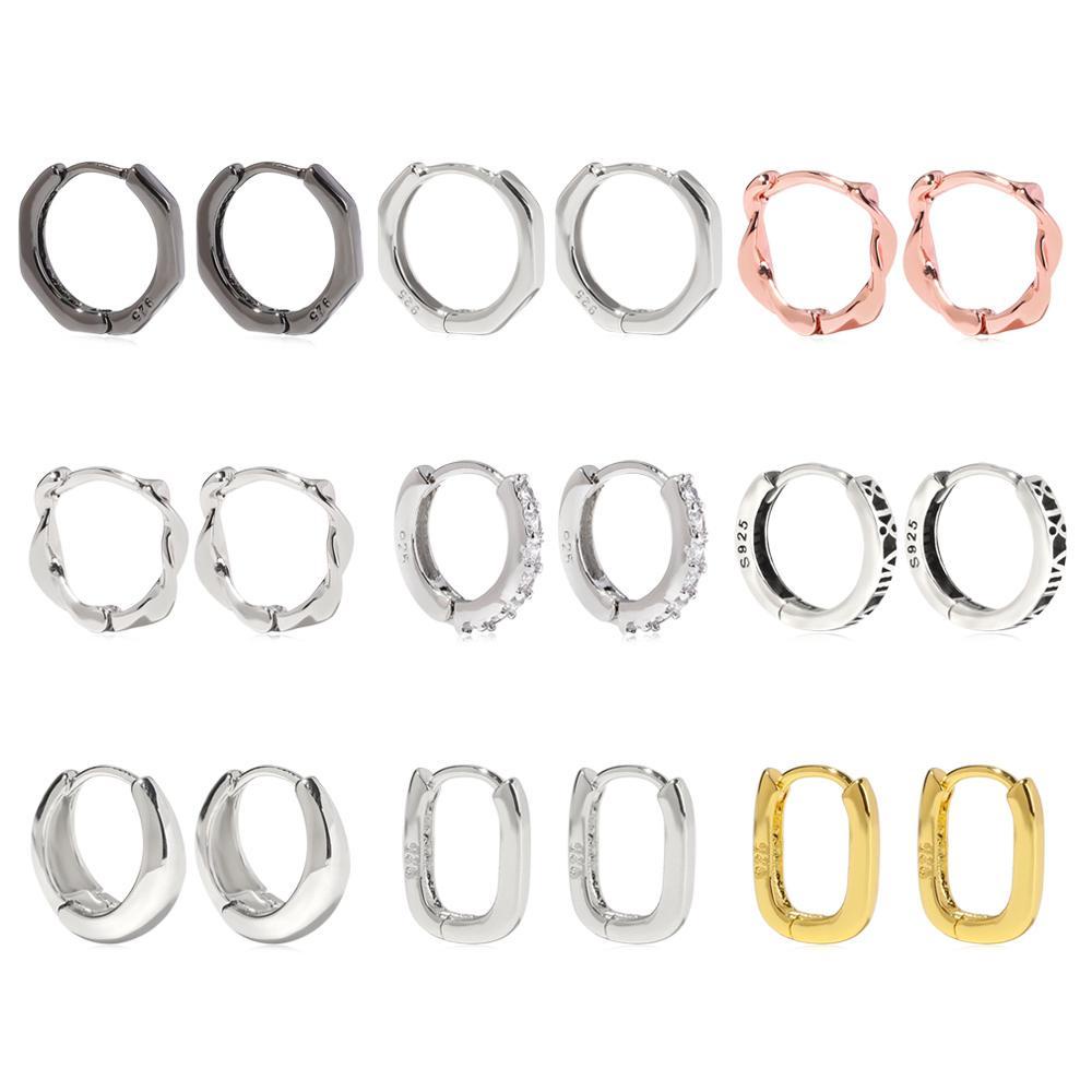 Preva Anting Hoop Earrings Gaya Perancis Pesta Fashion Hadiah Perhiasan Geometris